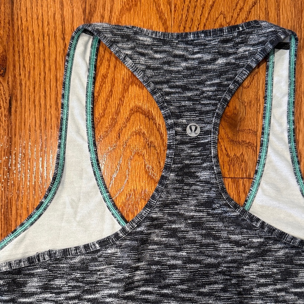 Lululemon Athletica Black and Gray Racerback Tank Top XL - Picture 3 of 3